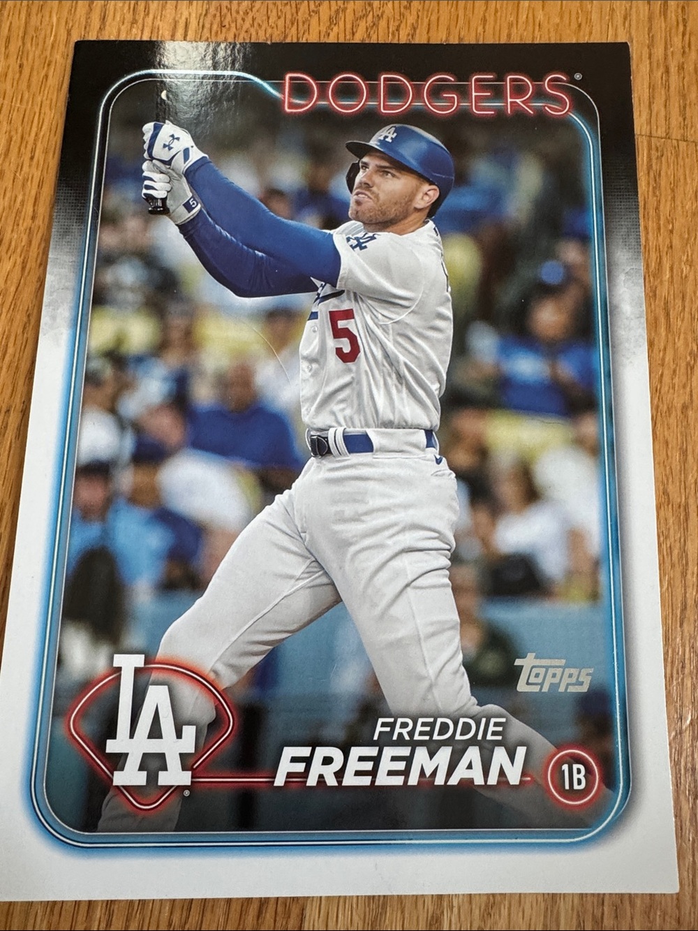Jumbo Topps Los Angeles Dodgers Freddie Freeman Card - Blue & White